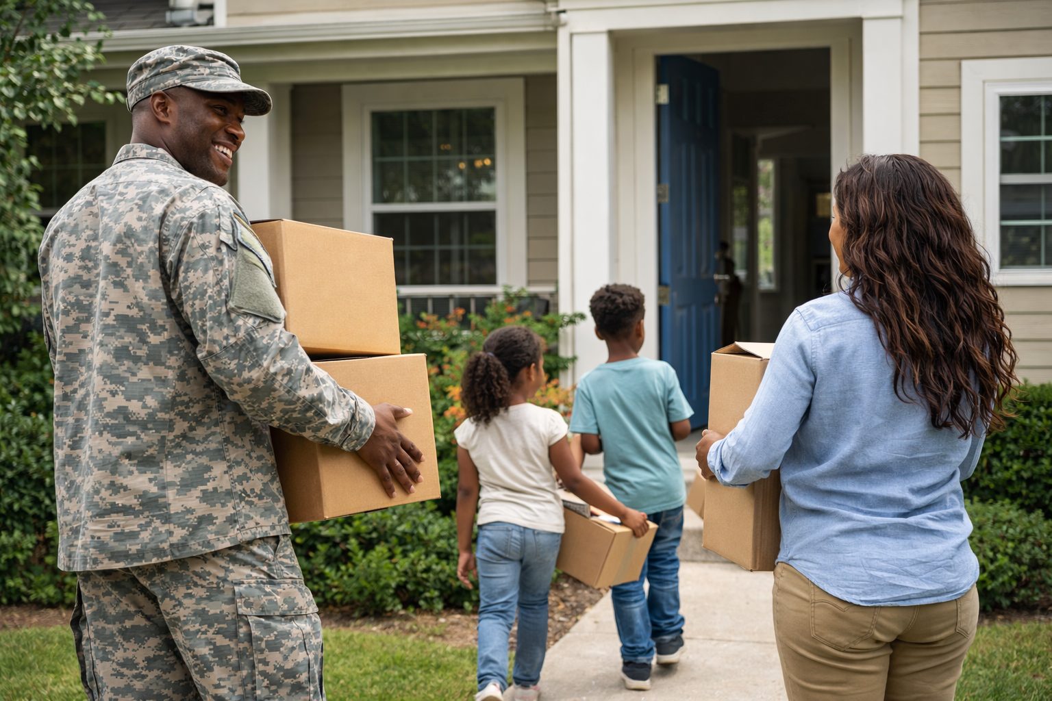 Military family moving into their home in fort walton beach
