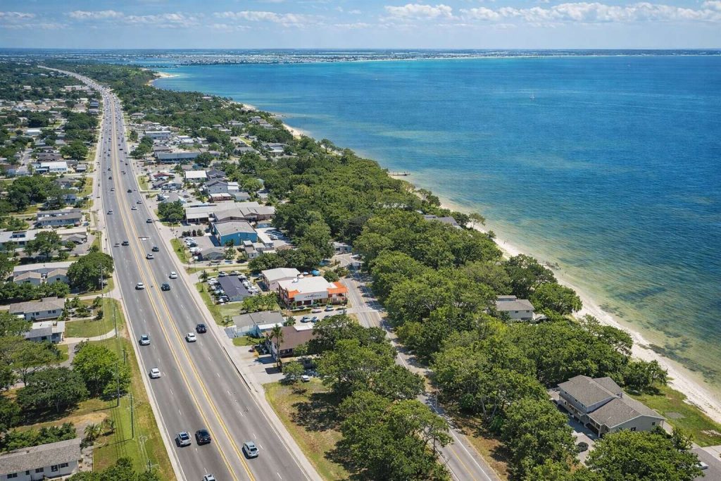 Highway 98 running along the Santa Rosa Sound in Mary Esther, FL